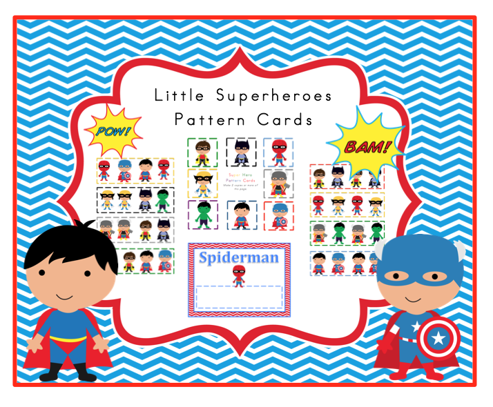 little-superheroes-pattern-cards-preschool-printables