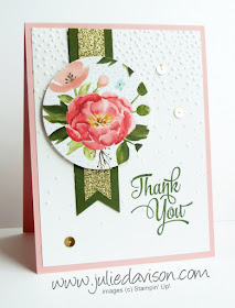 Stampin' Up! Birthday Bouquet One Big Meaning Thank You Card #stampinup www.juliedavison.com