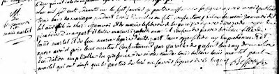 Marriage record of François Janvry dit Belair 1761