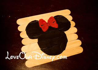 Great toddler activity to get excited for Disney. DIY Disney popscicle stick puzzles. LoveOurDisney.com