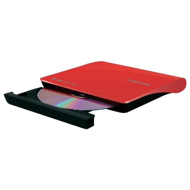 External DVD Drives Samsung External Slim Optical Drive SE208DB/TSRS Red