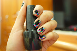 nail labor rainbow dots pen tutorial