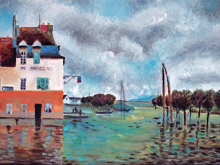Inondazione a Port Marly - Alfred Sisley - olio su tela