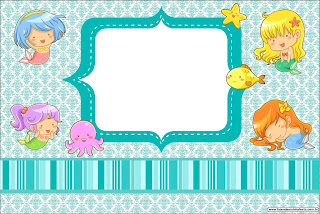 Sirenitas Bebés: Inivtaciones para Imprimir Gratis. Sirenitas Bebés: Invitaciones para Imprimir Gratis.
