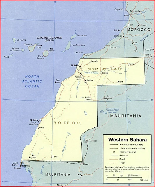 image: Western Sahara political Map
