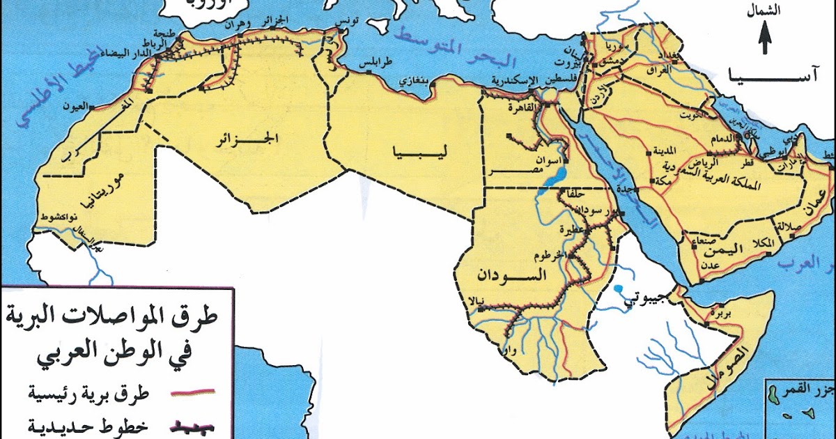 خريطة اشهر المحاصيل الزراعية في الوطن العربي