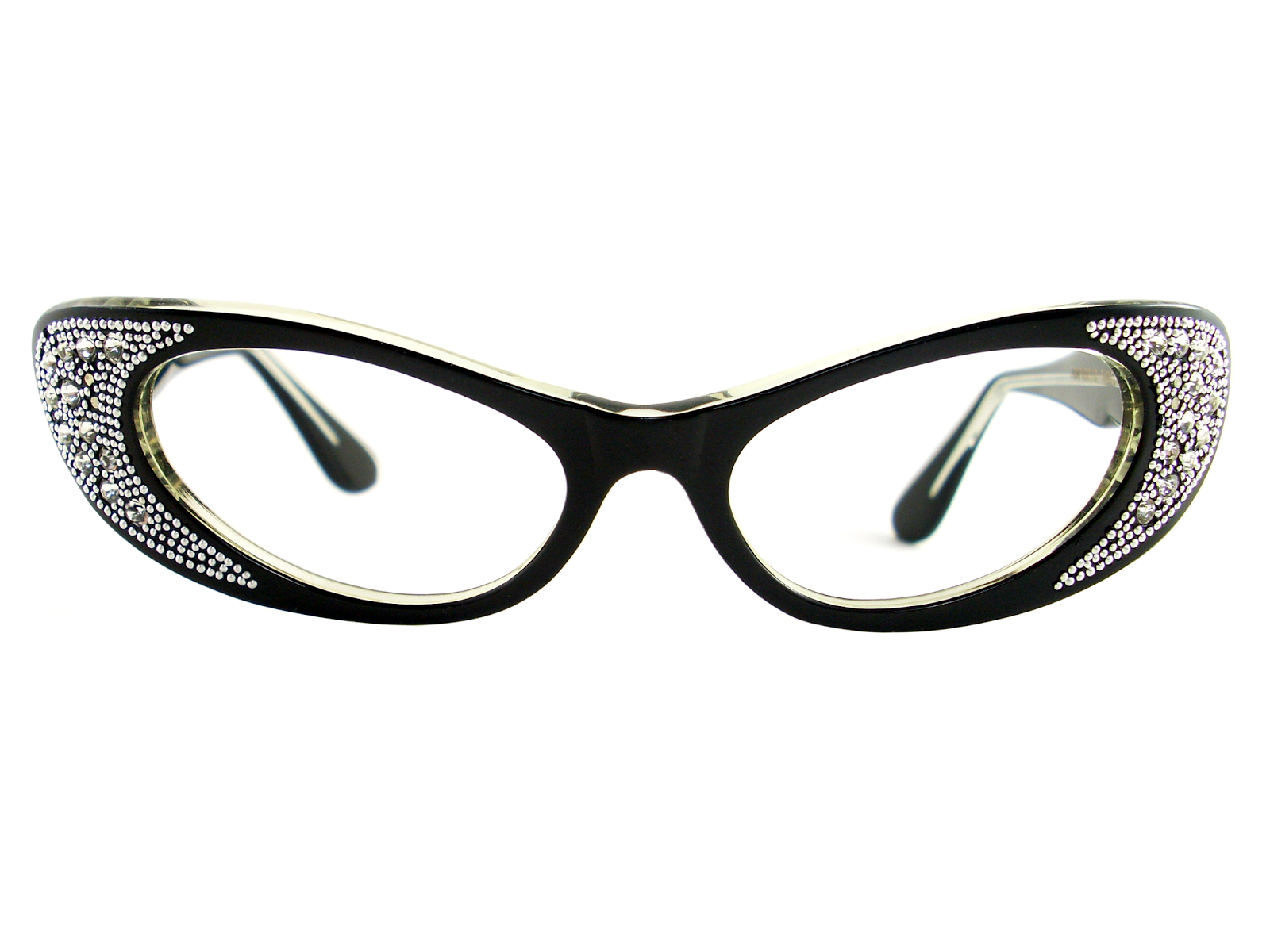Vintage Eyeglasses Frames Eyewear Sunglasses 50S: VINTAGE BLACK CAT EYE ...
