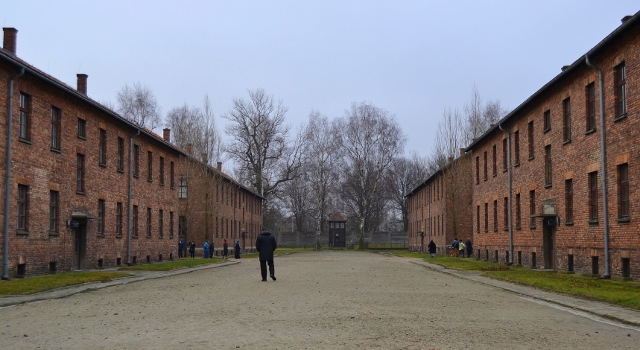 Una de las calles del complejo de Auschwitz I