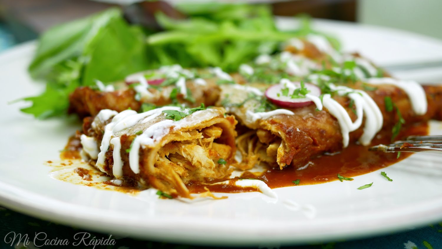 Enchiladas Rojas de Pollo Mi Cocina Rápida