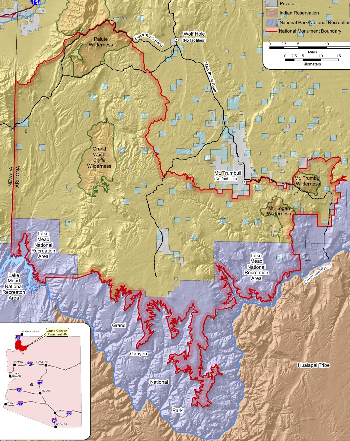 drainage area into the canyon itself as the eastern half see the second map below west and north of that line the drainage is over the grand wash drainage area into the canyon itself as the eastern half see the second map below west and north of that line the drainage is over the grand wash
