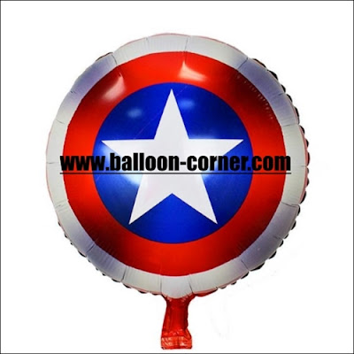 Balon Foil Bulat Tameng CAPTAIN AMERICA Balon Foil Bulat Tameng CAPTAIN AMERICA