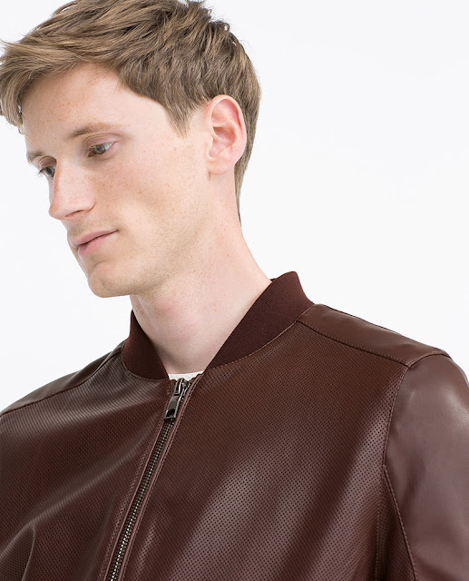 Áo khoác da Zara Faux Leather Bomber Jacket