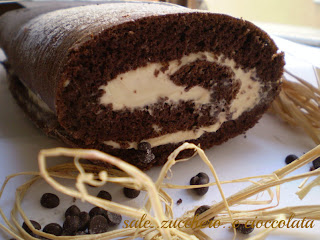 rotolo al cioccolato con crema al mascarpone e caffe'