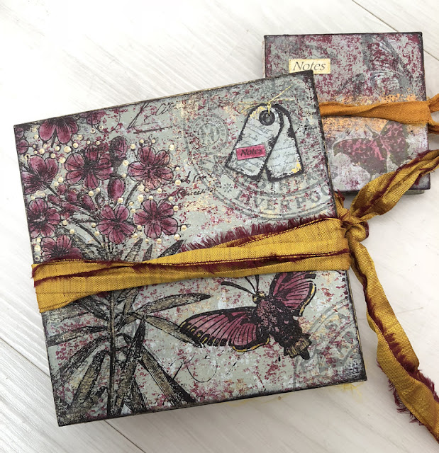 Mini Books using PaperArtsy Hot Picks stamps and Fresco paints - by Nikki Acton