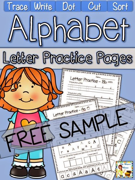 http://www.teacherspayteachers.com/Product/Alphabet-Letters-Practice-Pages-FREE-Sample-1405409