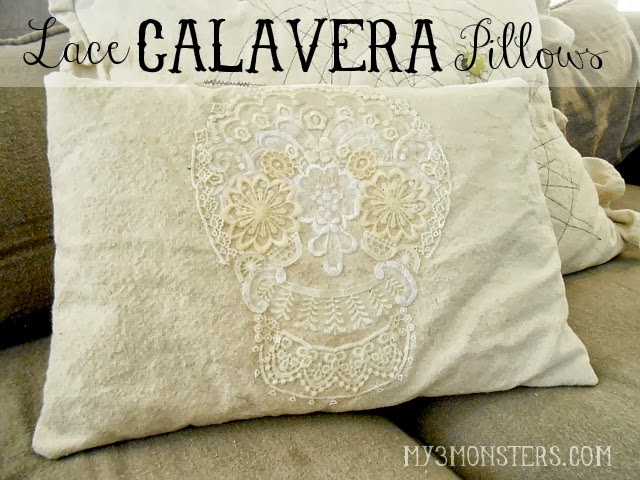 Dia de los Muertos Lace Calavera Pillow Covers at /