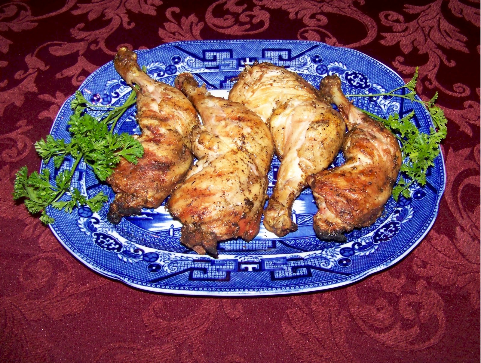 Grilling and Gourmet Cooking Mesquite Smoked Chicken Quarters