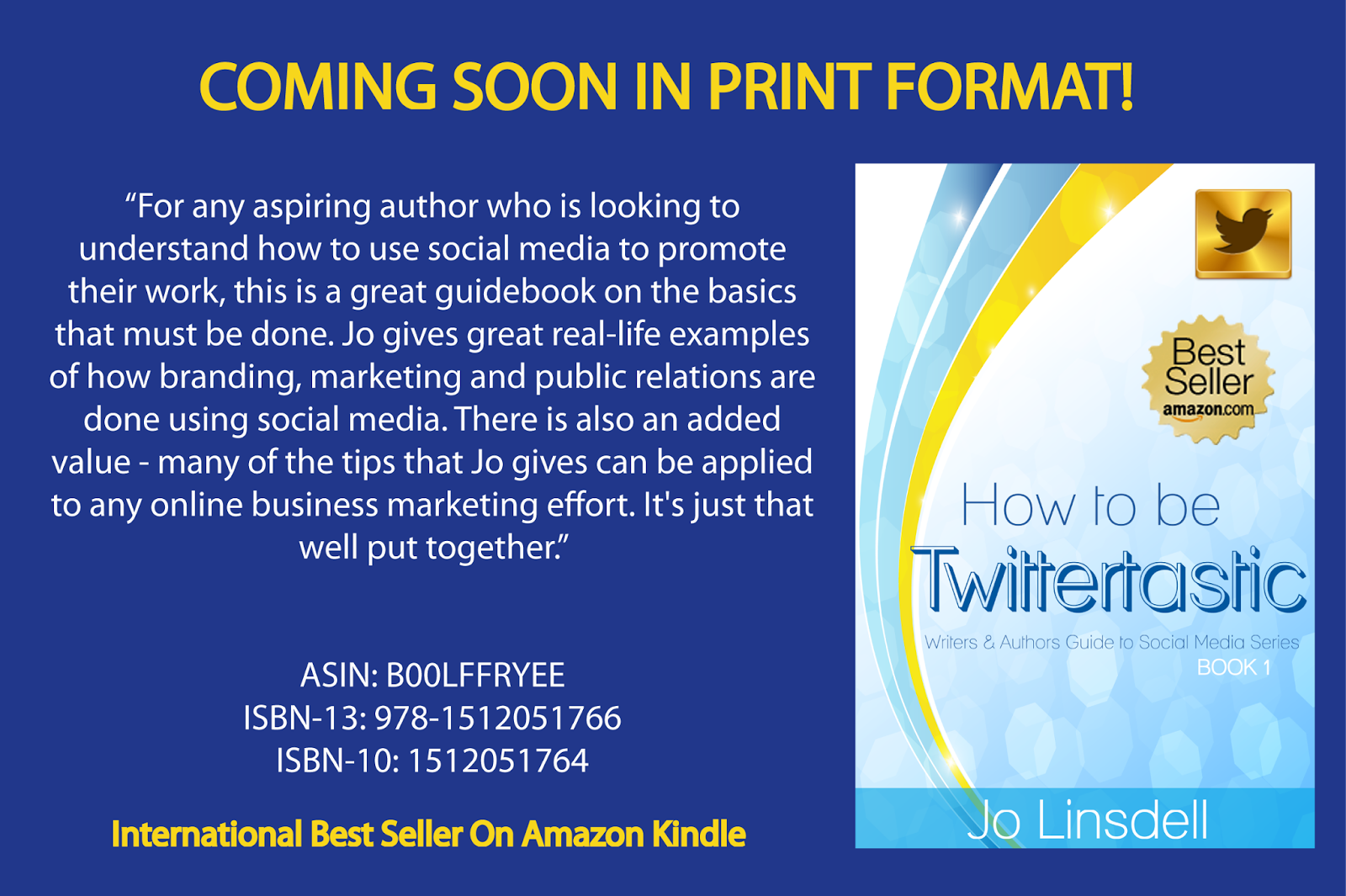 International Best Selling Book "How to be Twittertastic" to be Released in Print Format