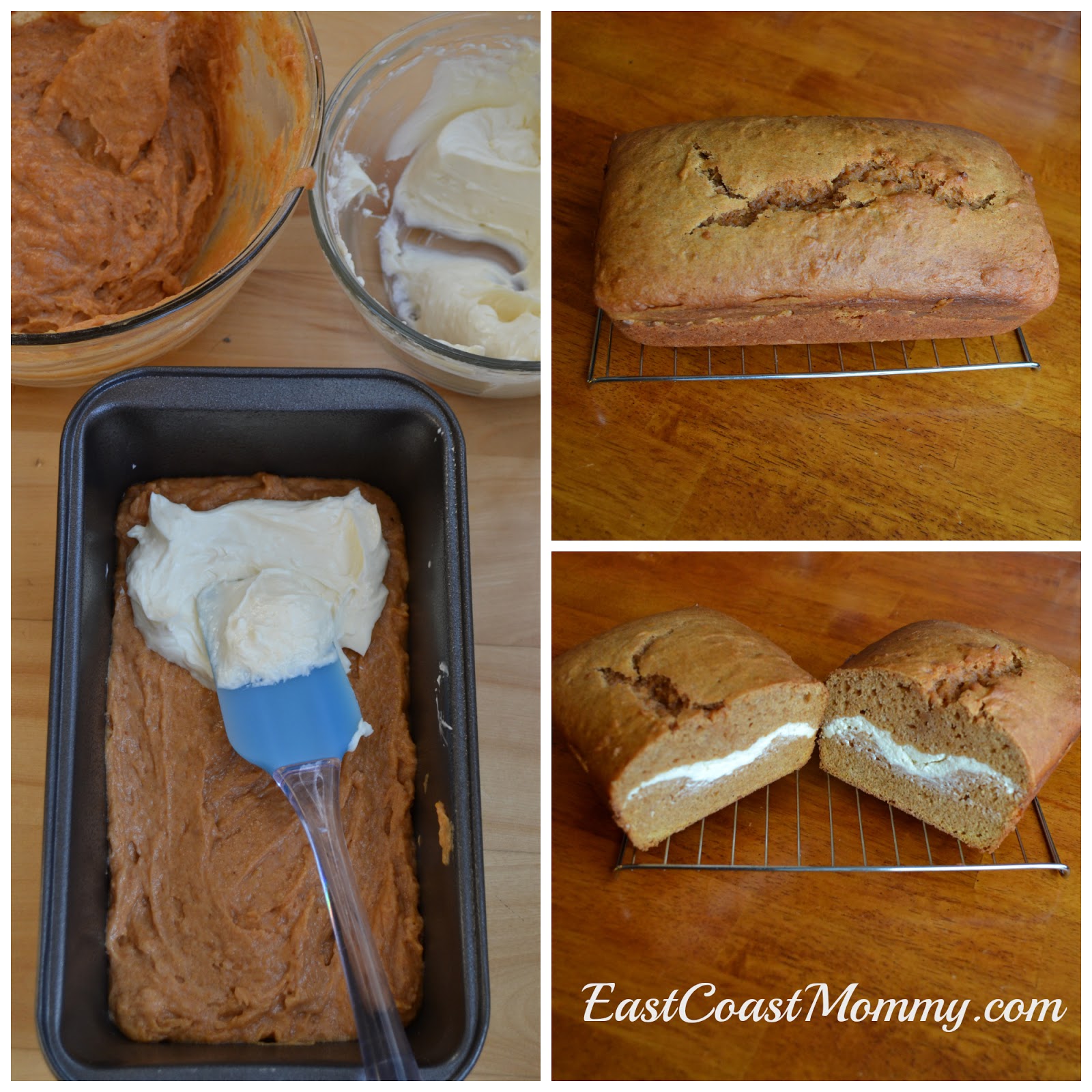 East Coast Mommy Pumpkin Loaf... with a cream cheese filling