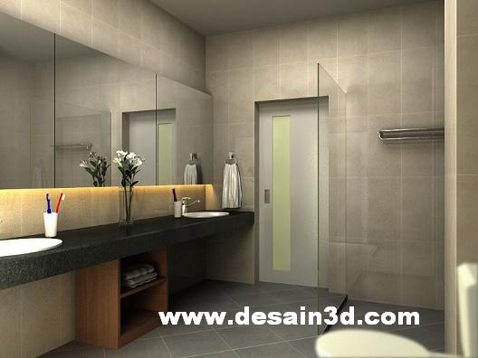 DESAIN RUMAH 3D Renovasi desain interior toilet  wc meja lemari wastafel mewah modern