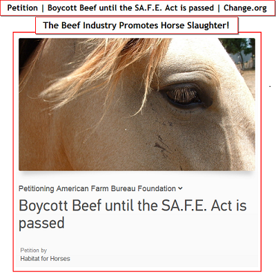 Boycott Beef Until SAFE Act Is Passed