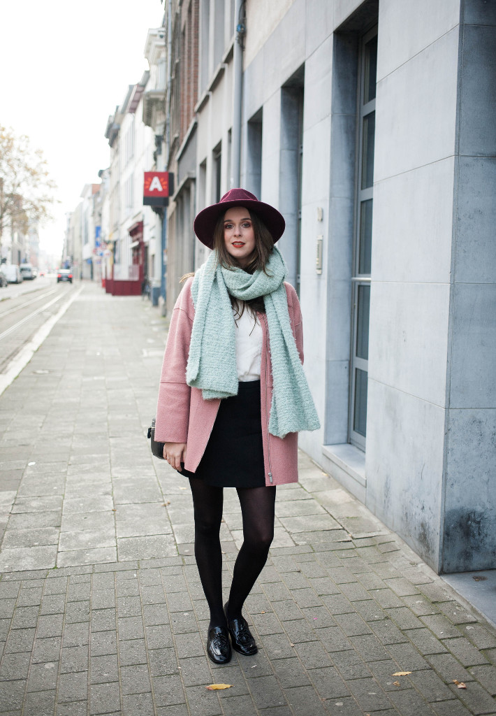 outfit insect loafers and pink coat  the styling dutchman