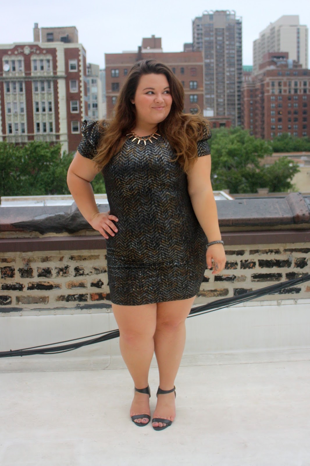 natalie craig, stylzoo, amazon, plus size fashion, ps fashion, fashion blogger, plus size fashion blogger, natalie in the city, sexy, curvy women, dress, party dress, chicago skyline