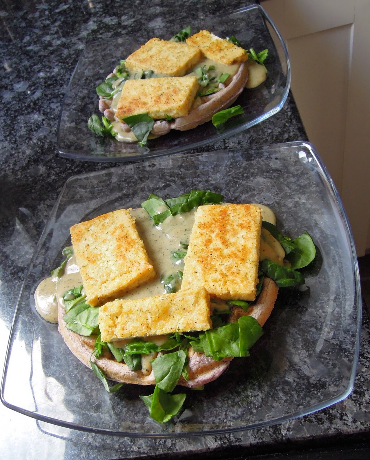 vegetalion sunday brunch chickenfried tofu and waffles