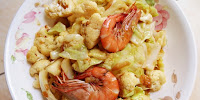 Sayur Goreng Bunga Kobis Dengan Udang