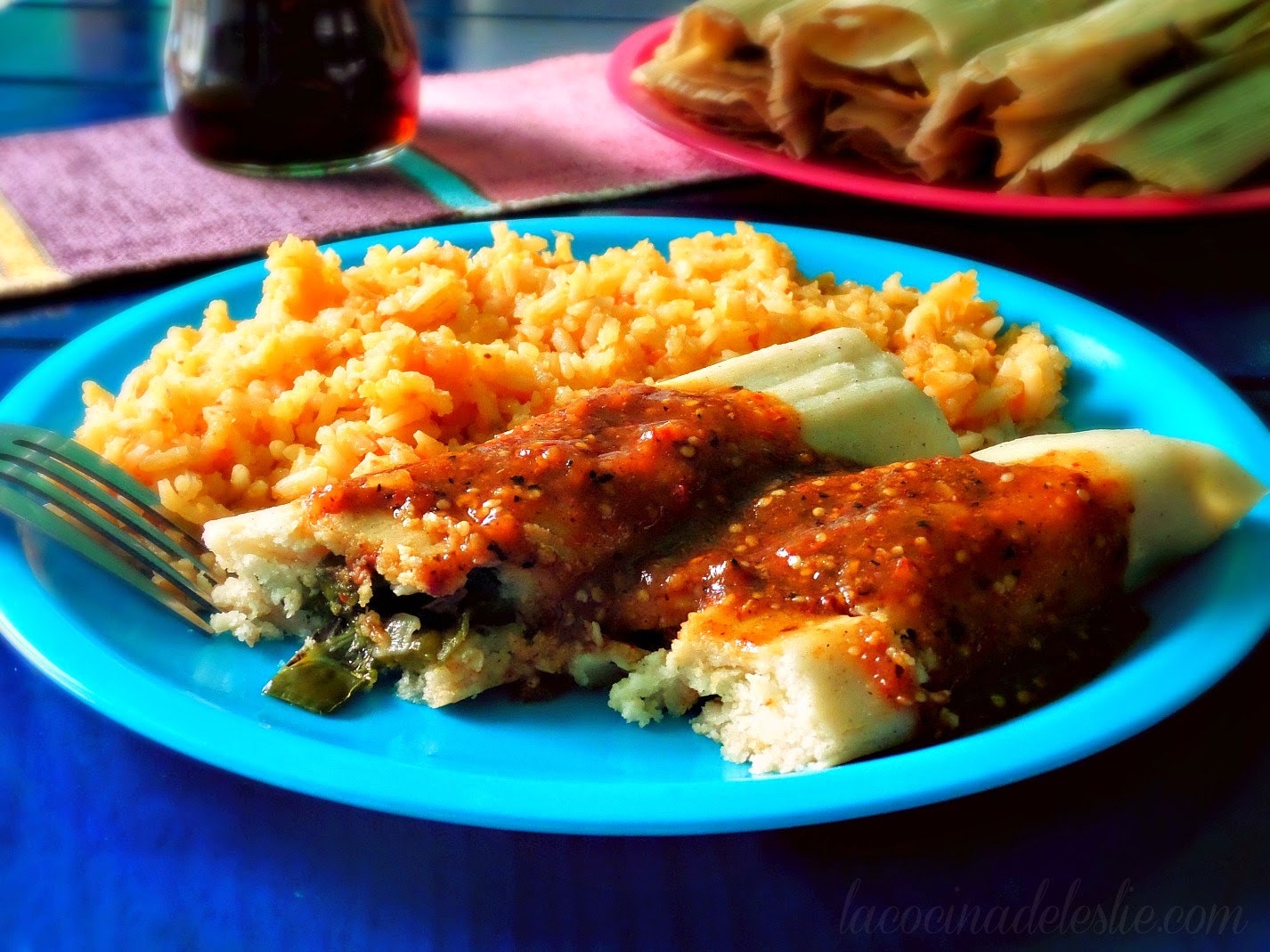 Tamales de Rajas y Requeson (Roasted Poblano Tamales) SundaySupper