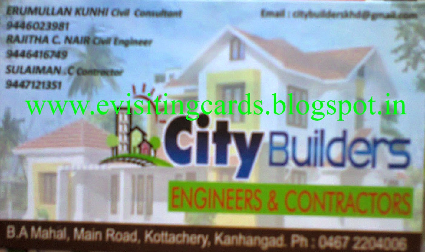 Visiting Card Directory Contractors and Engineers in Kanhangad