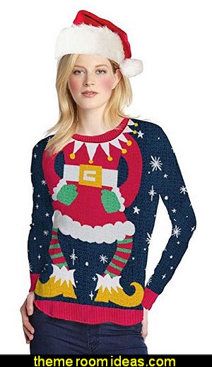 Women's Miss Claus Ugly Sweater Long Sleeve T-Shirt Women's Miss Claus Ugly Sweater Long Sleeve T-Shirt