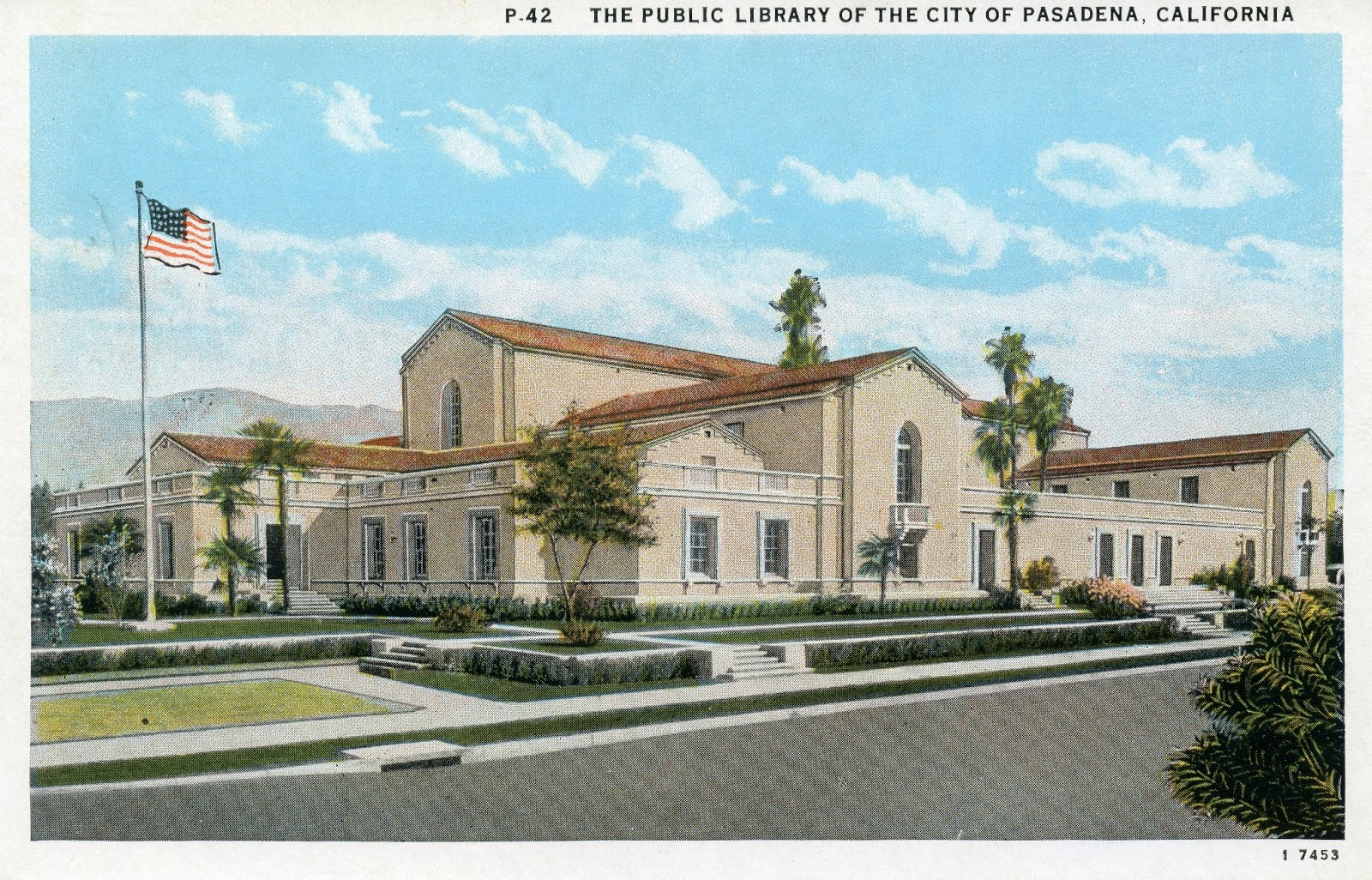 Library Postcards Public Library, Pasadena, California