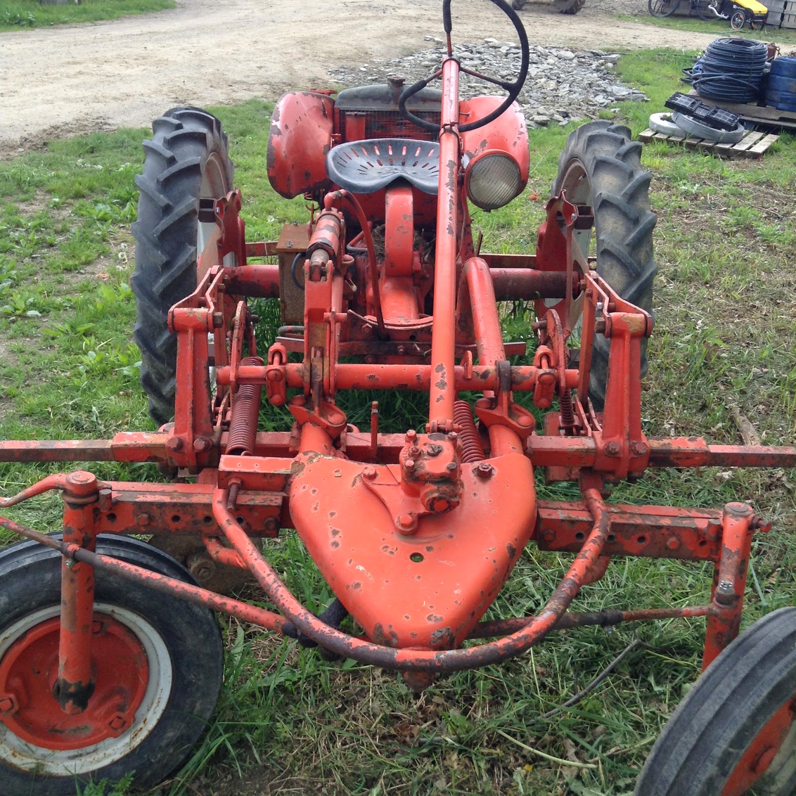 old orange tractor