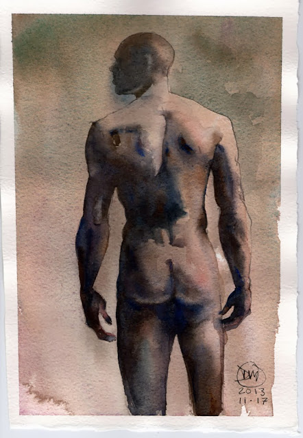 Watercolour nude by David Meldrum
