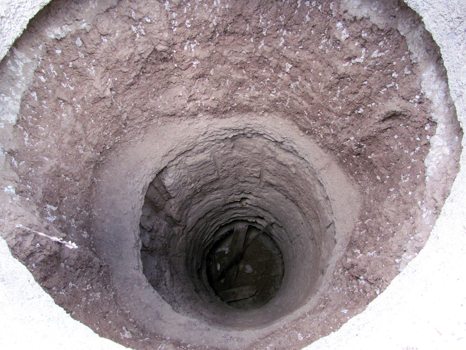 interior of old ranch well hand dug well