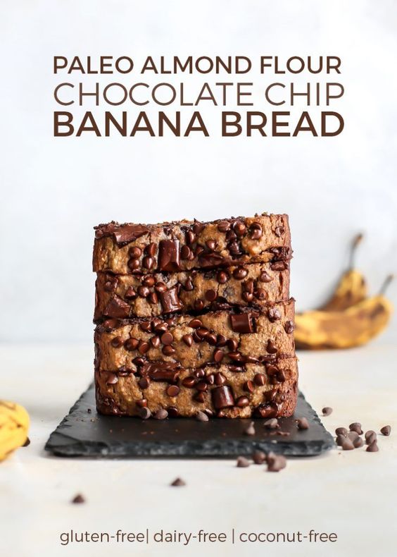 Almond Flour Paleo Banana Bread with Chocolate Chips How to Cakes Recipes