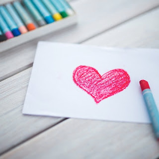 Heart drawn with crayon