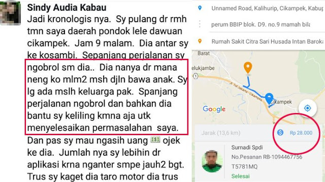 Ibu dan Anak ini Malam Hari Naik Ojol Cari Suaminya, Tak Taunya Driver Ojol Malah Lakukan Hal Hebat.