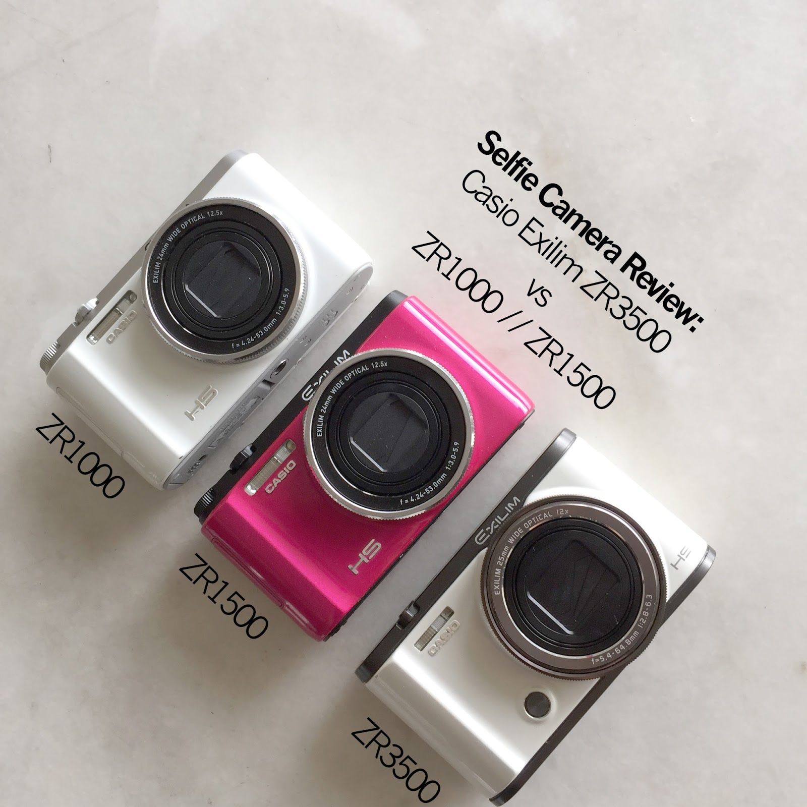 Selfie Camera Review: Casio Exilim ZR3500 (vs ZR1000 / ZR1500) | Grace