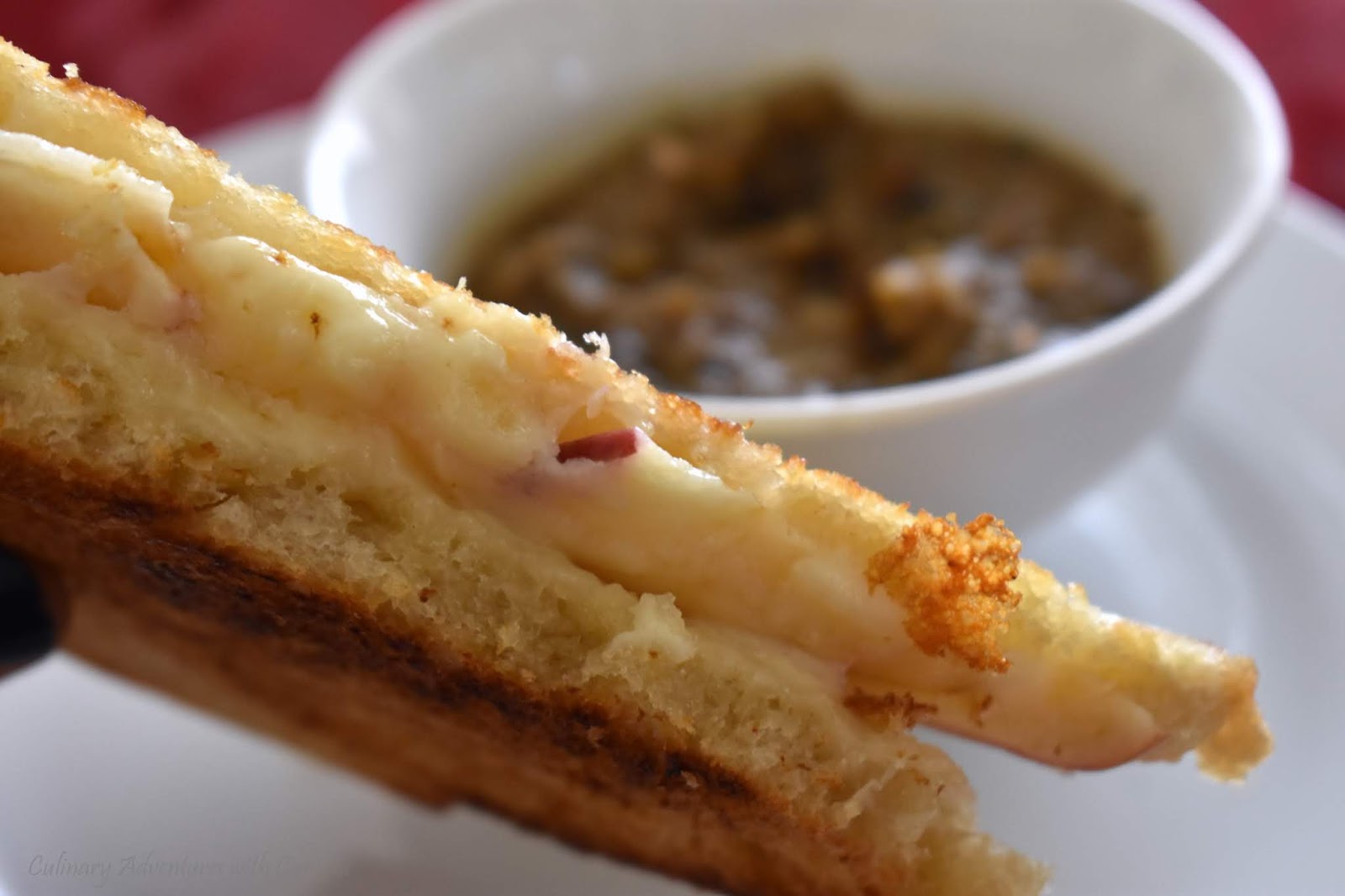 Grilled Cheddar Cheese with Apples and Hatch Chile Hot Sauce AppleWeek