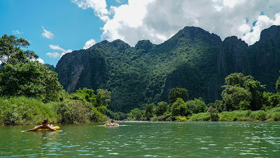River tubing along the Nam Song river