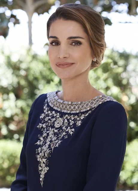 Newly published official portraits of Queen Rania El Abdullah of Jordan