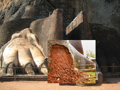  Sigiriya Lion’s paw at the entrance  has been dameged