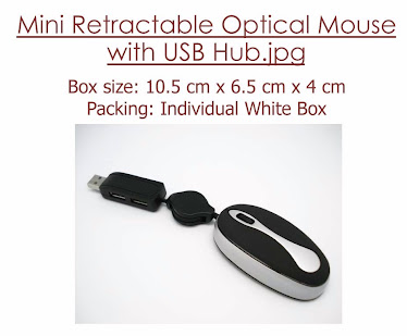 CENTRUM LINK - Mini Retractable Optical Mouse With USB HUB