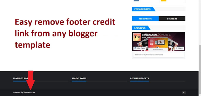 Easy remove footer credit link from any blogger template