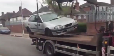 Man tries to reverse his impounded car, then this happens. Photos/Video