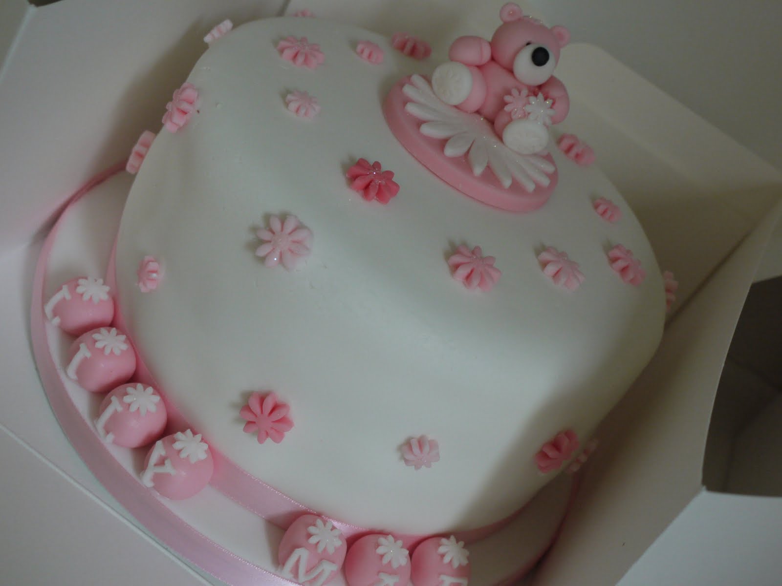 For The Love of Food Baby Girl Christening Cake
