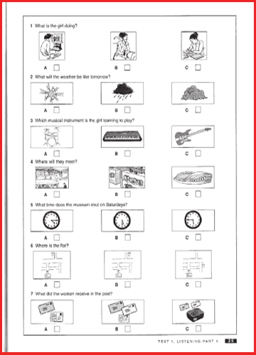 The Green Chalkboard: Intermediate 1 - Listening 2 - PET Listening Test 1