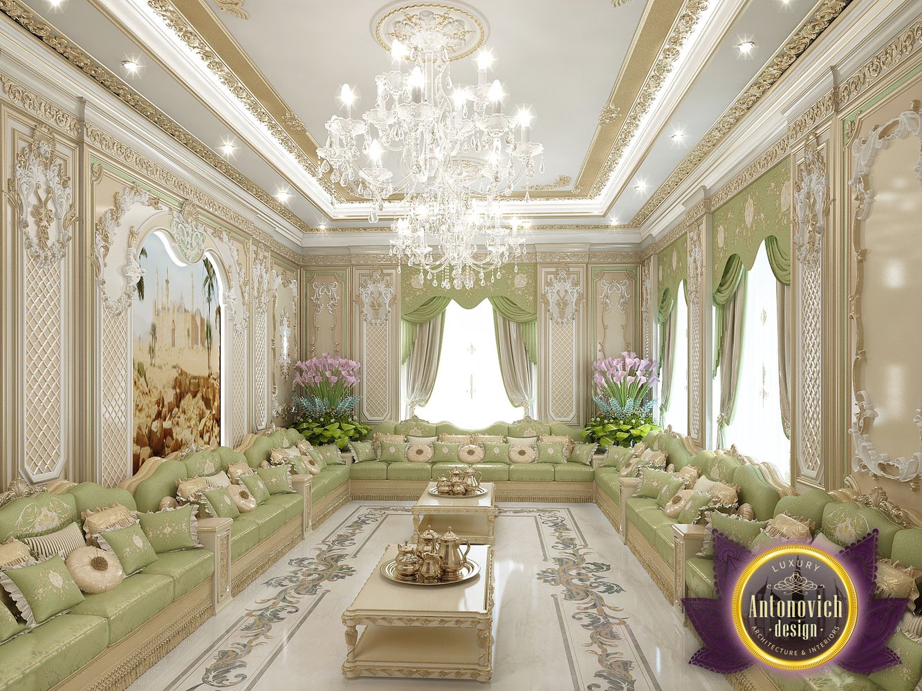 LUXURY ANTONOVICH DESIGN UAE Interior living room design by Katrina